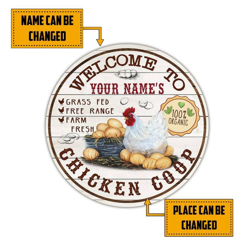 Farmhouse Animal Wood Sign - Personalized Hen House & Farm Fresh Eggs Decor - Ideal Farming Gift For Kitchen
