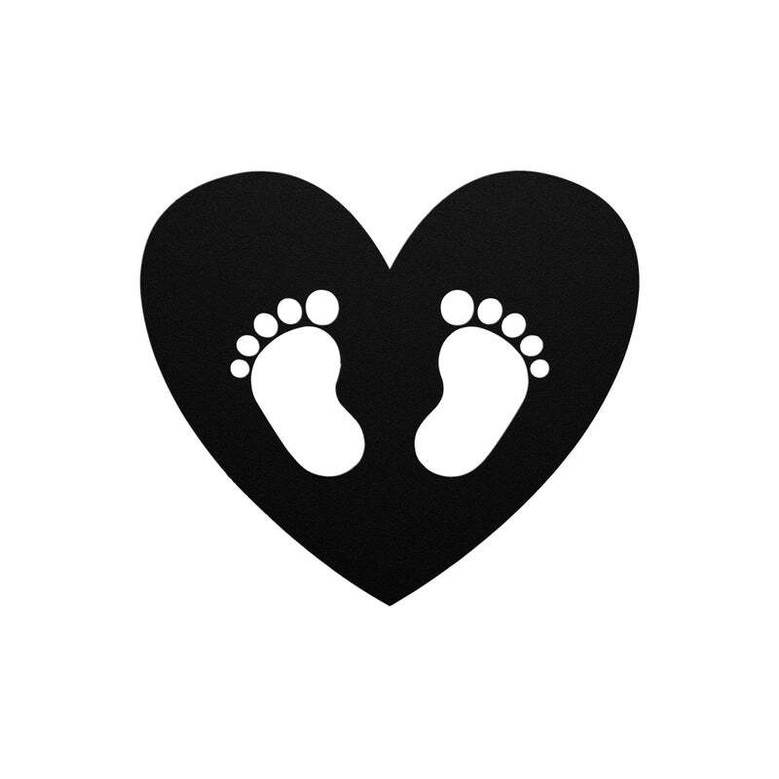 Unique Baby Footprints Metal Wall Art - Newborn Gift For New Moms - Indoor And Outdoor Nursery Decor