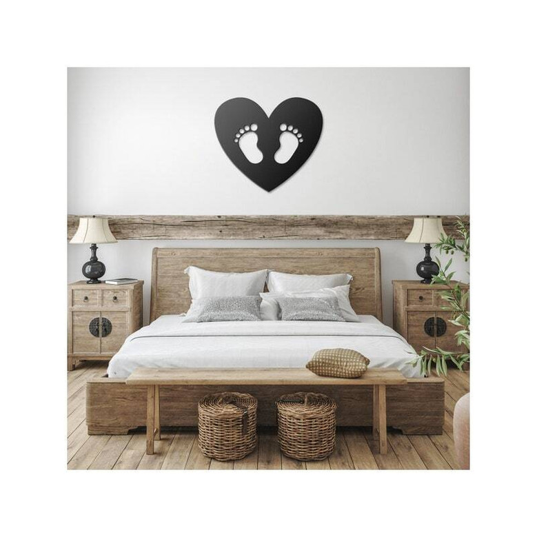 Unique Baby Footprints Metal Wall Art - Newborn Gift For New Moms - Indoor And Outdoor Nursery Decor