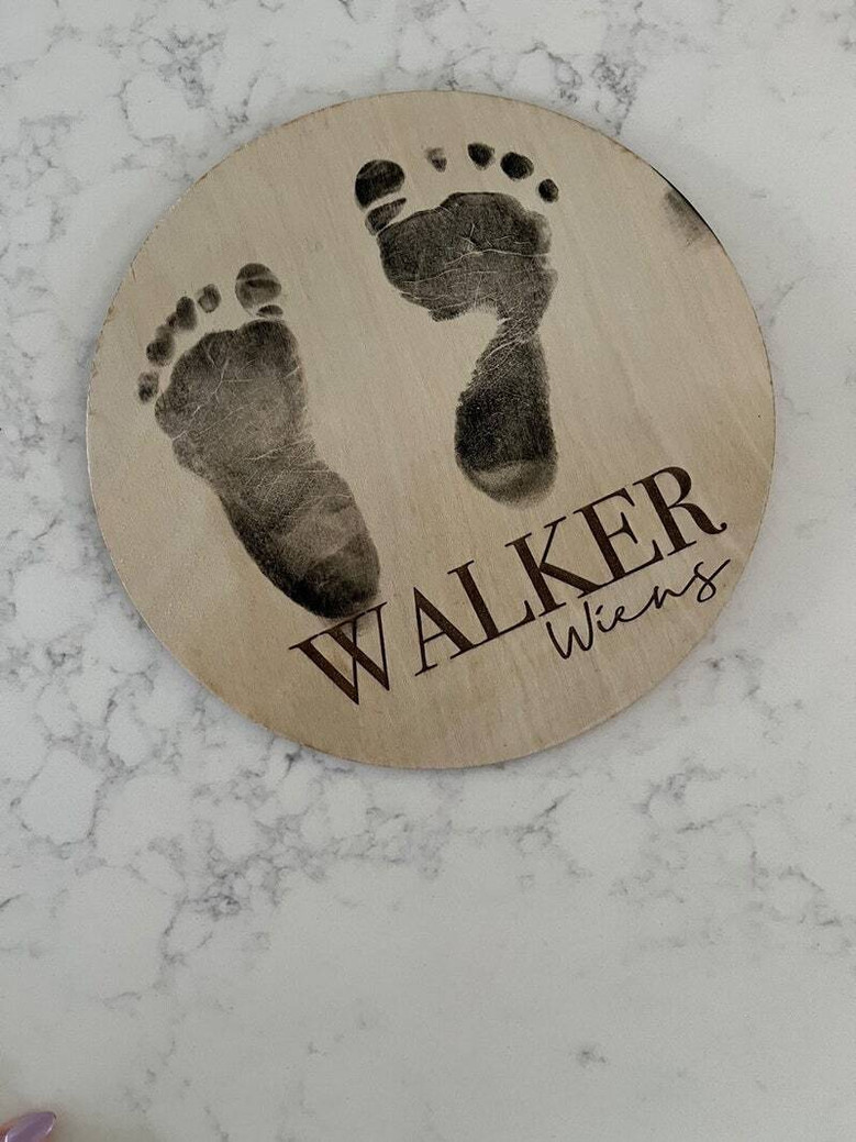 Heartfelt Baby Footprints Wall Art For Nursery | Custom Wood Sign For New Parents | Baby Keepsake DéCor