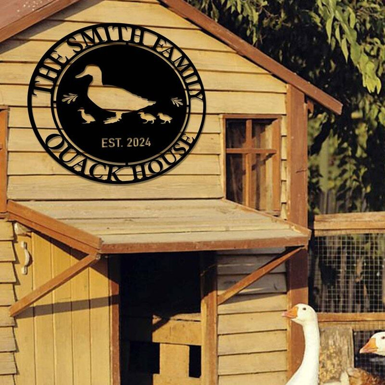 Charming Personalized Duck Metal Sign - Quack Shack And Farmhouse Decor For Animal Farm Enthusiasts
