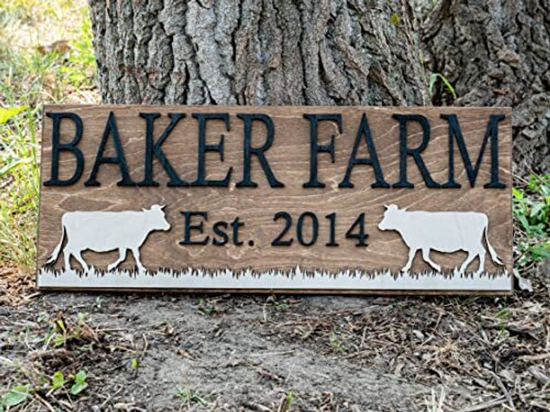 Personalized Farm Animal Sign For Ranch And Farmhouse DéCor Cattle Gifts