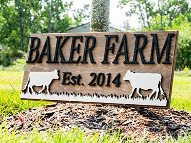 Personalized Farm Animal Sign For Ranch And Farmhouse DéCor Cattle Gifts