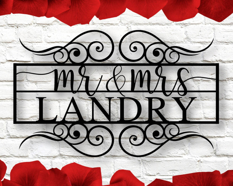 Personalized Mr And Mrs Wall DéCor Metal Sign For Weddings