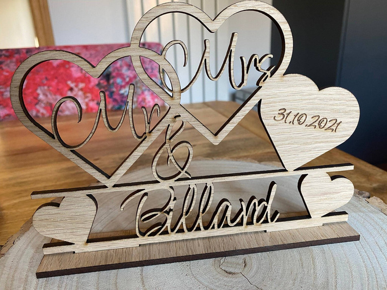 Thoughtful Mr And Mrs Wall Decor - Wedding Wood Sign With Custom Date For Newlywed's Table