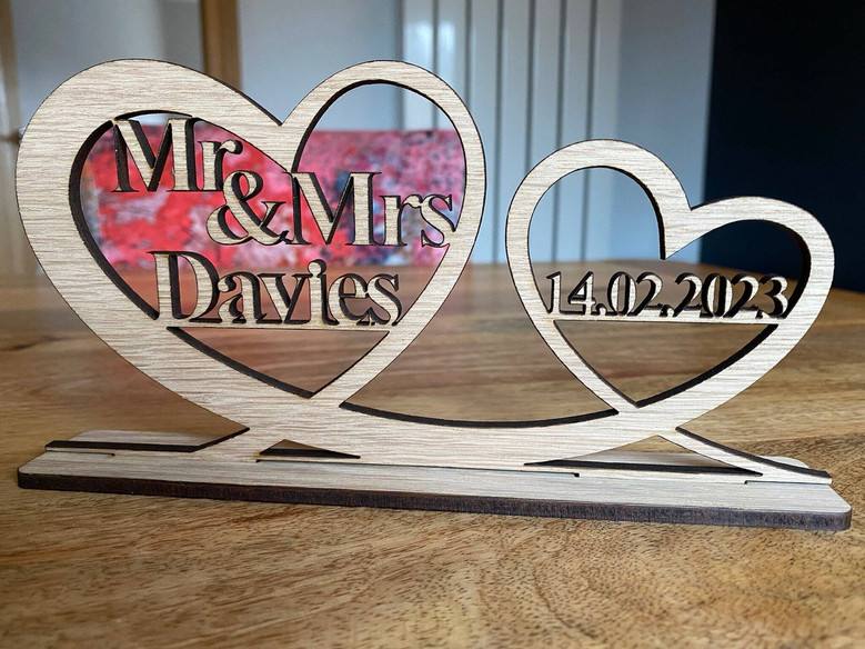 Custom Mr And Mrs Wall Decor For Weddings -Wood Sign With Date