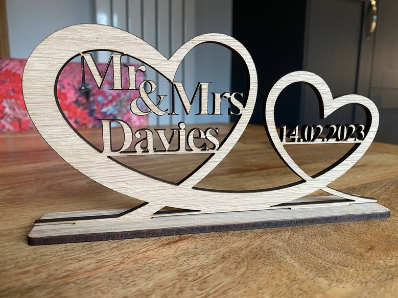 Custom Mr And Mrs Wall Decor For Weddings -Wood Sign With Date