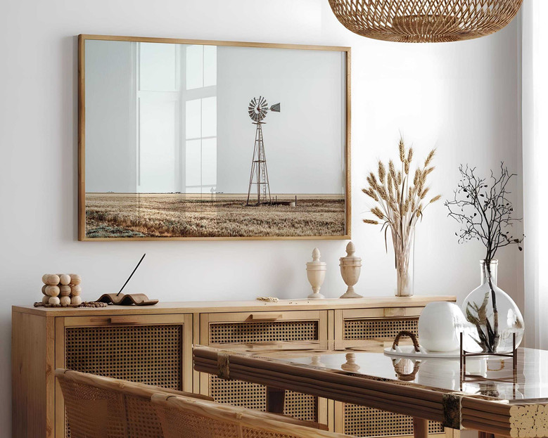 Rustic Texas Windmill Wall Art Canvas For Farmhouse DéCor - Southwest Landscape Print