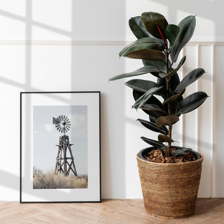 Personalized Southwest Windmill Wall Decor Canvas For Living Room - Rustic Farmhouse Gift
