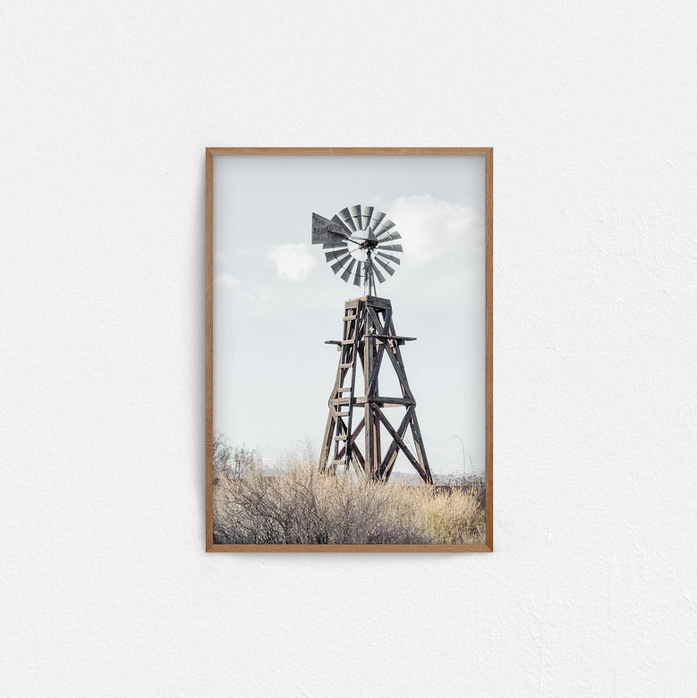 Personalized Southwest Windmill Wall Decor Canvas For Living Room - Rustic Farmhouse Gift