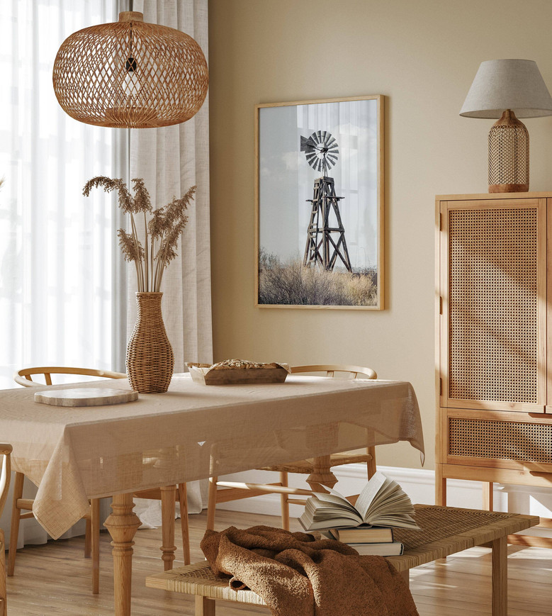 Personalized Southwest Windmill Wall Decor Canvas For Living Room - Rustic Farmhouse Gift