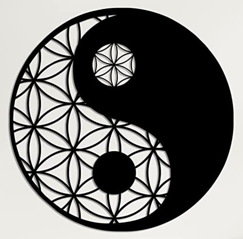 Sacred Yin Yang Geometric Metal Wall Art For Zen Decor Enthusiasts Indoor