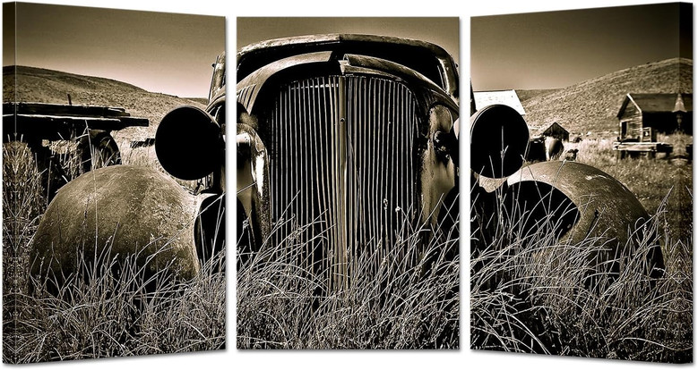 Vintage Truck Canvas Art For Car Enthusiasts - Sepia Design, Native American Theme, Perfect For Living Room