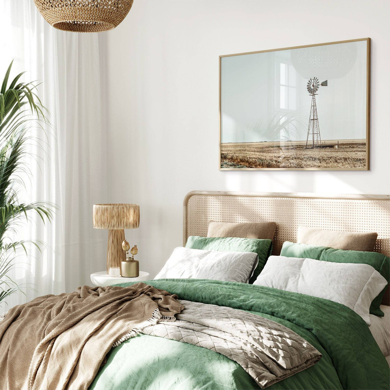 Southwest Windmill Farmhouse Canvas - Rustic Texas Landscape Art