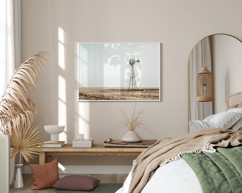 Southwest Windmill Farmhouse Canvas - Rustic Texas Landscape Art