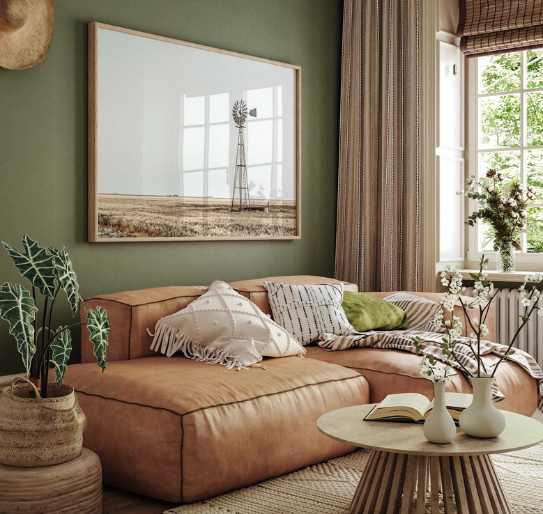 Southwest Windmill Farmhouse Canvas - Rustic Texas Landscape Art