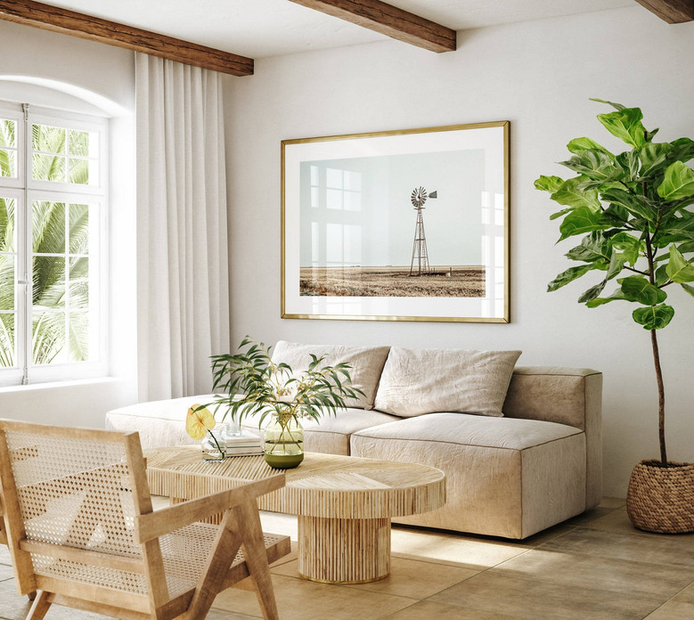 Southwest Windmill Farmhouse Canvas - Rustic Texas Landscape Art