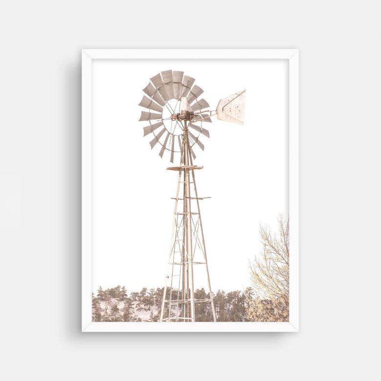 Rustic Windmill Wall Decor Canvas - Farmhouse Style For Country Living Rooms