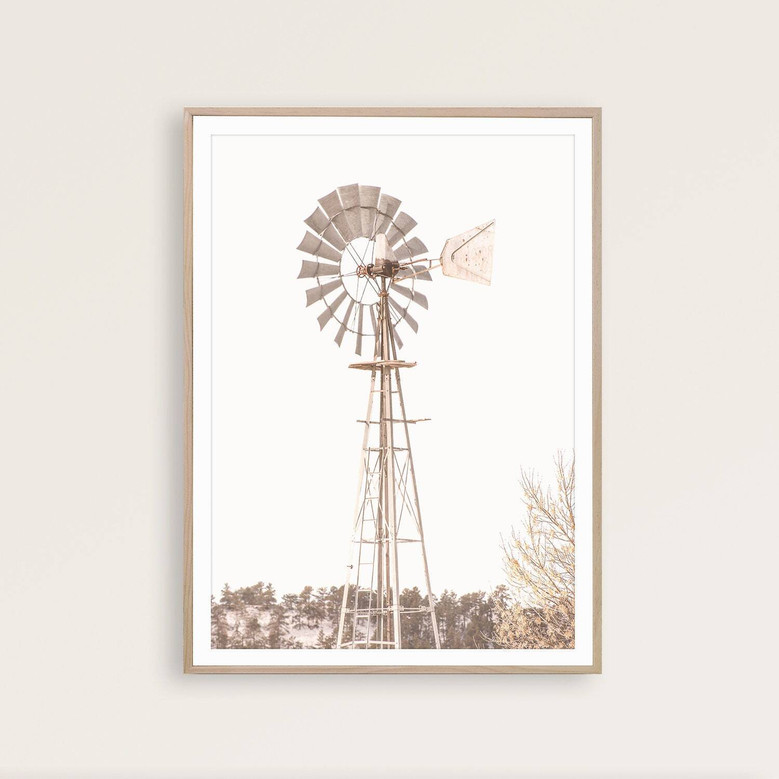 Rustic Windmill Wall Decor Canvas - Farmhouse Style For Country Living Rooms