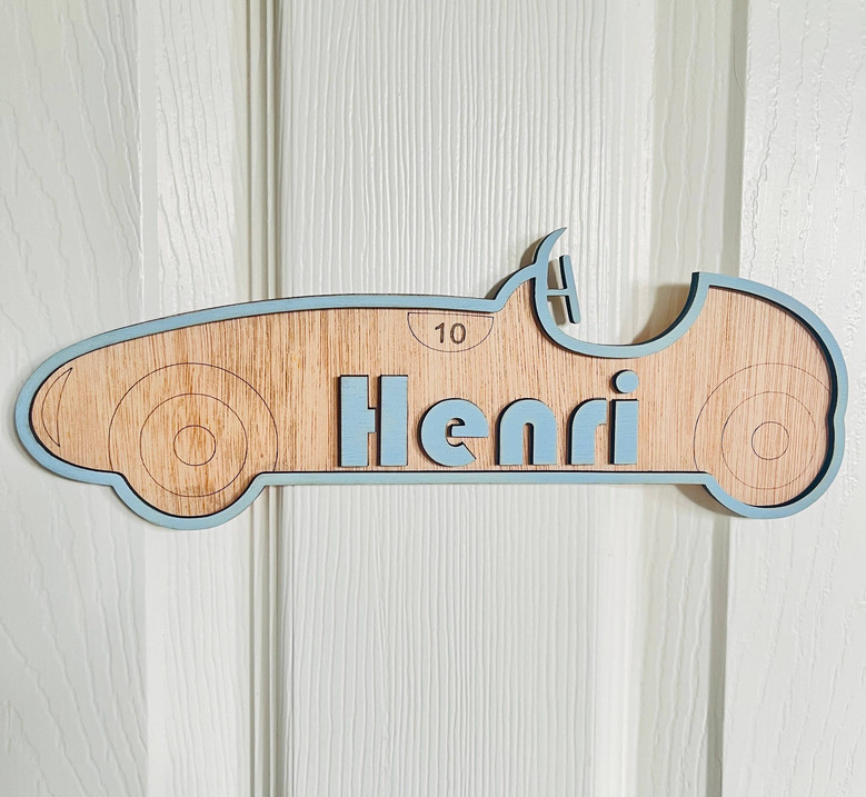 Personalized Car Nursery Wood Sign - Vintage Vehicle Theme For Baby Boy's Room