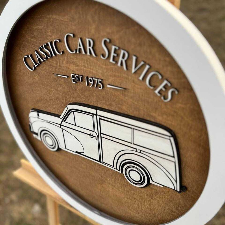 Personalized Car Enthusiast Wood Sign For Garage