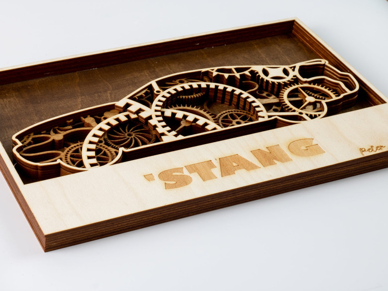 Personalized Car Enthusiasts Steampunk Multi-layered Wood Art