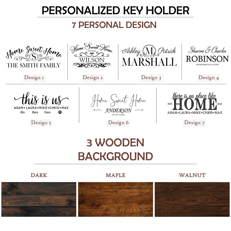 Custom Key Holder For Wall - Home Sweet Home For Families - New Home Gift