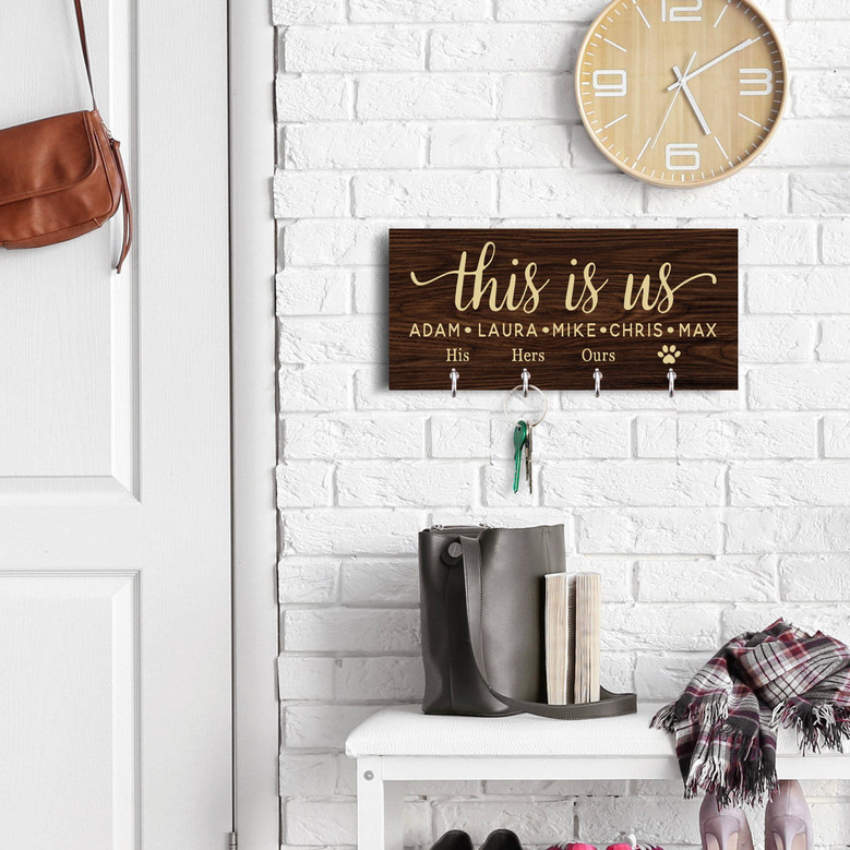 Custom Key Holder For Wall - Home Sweet Home For Families - New Home Gift
