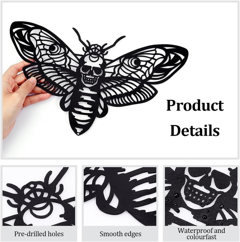 Gothic Skeleton Wall Art Metal Sign For Bedroom, Office, Living Room & Outdoor Decor