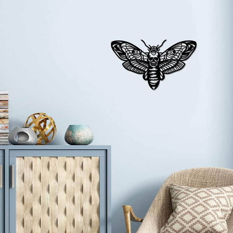 Gothic Skeleton Wall Art Metal Sign For Bedroom, Office, Living Room & Outdoor Decor