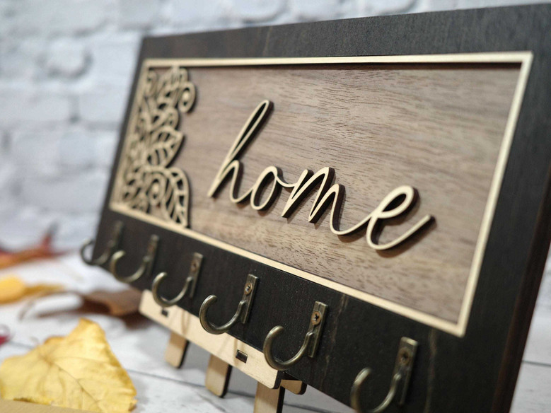 Personalized Key Holder Wall Decor For Entryway - Perfect Housewarming Wedding Gift
