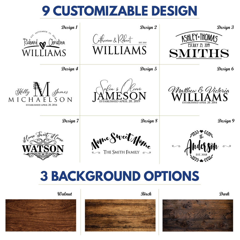 Custom Wooden Key Rack Housewarming Gift For Couples - Personalized With Last Name
