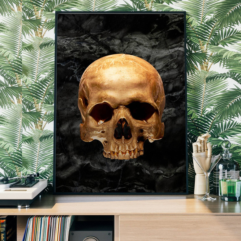Gothic Skeleton Skull Canvas For Eclectic Boho Decor - Skeleton Wall Art
