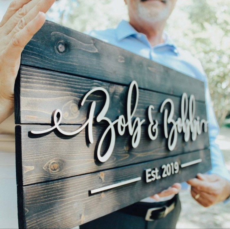 Vintage Key Holder For Wall - Personalized Wedding And Housewarming Gift, Wood Design For Entryway