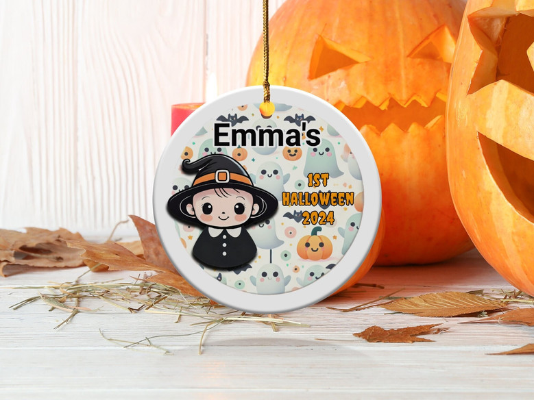 Personalized First Halloween Ornament 2024 - Custom Baby's Keepsake Decoration