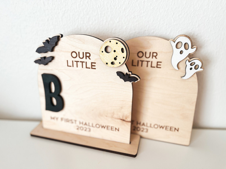 2024 Personalized Baby's First Halloween Ghost Wood Sign For Nursery DéCor