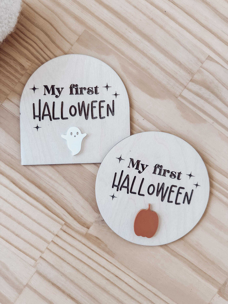 Personalized Baby's First Halloween Wooden Sign - Pumpkin DéCor For Nursery
