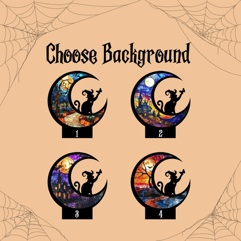 Personalized Black Cat Halloween Suncatcher For Pet Memorial Sympathy Gift