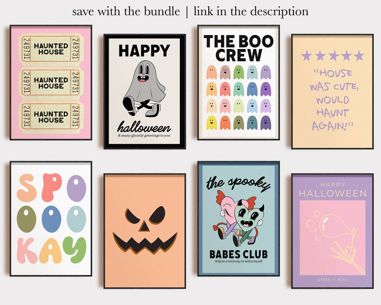Trendy Boo Crew Ghost Wood Sign - Cute Retro Halloween Wall Art For Indoor Decoration