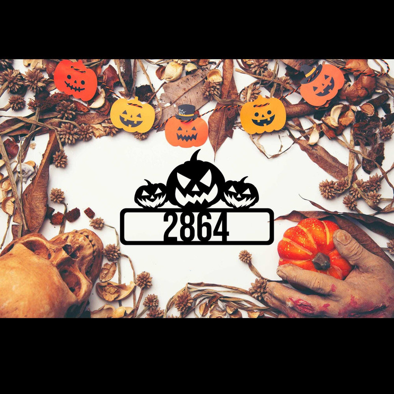 Personalized Halloween Address Plaque Metal Sign For Porch DéCor - Spooky Outdoor Halloween Theme