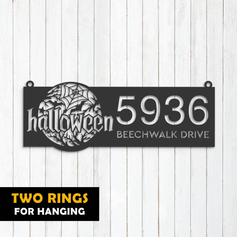 Personalized Halloween Address Metal Sign For Outdoor Yard DéCor