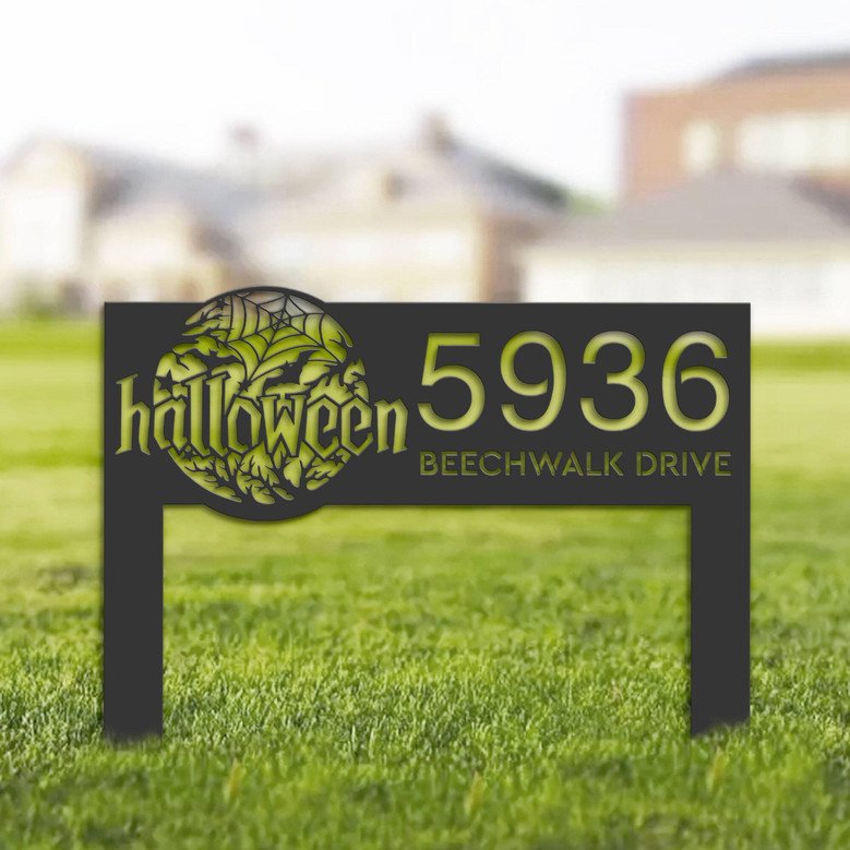 Personalized Halloween Address Metal Sign For Outdoor Yard DéCor
