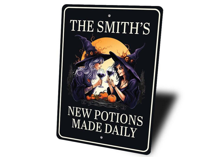 Witches Bar Sign - Custom Halloween Metal Decor For Witchy Vibes