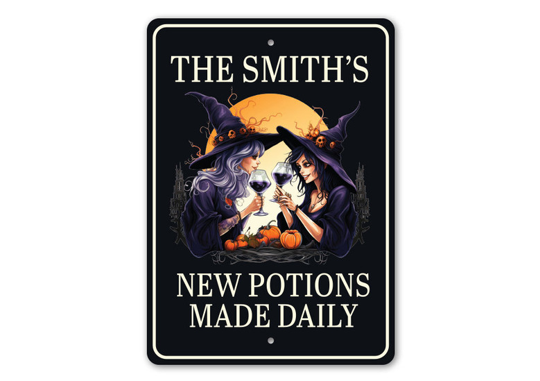 Witches Bar Sign - Custom Halloween Metal Decor For Witchy Vibes