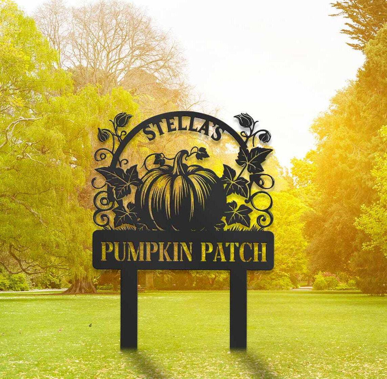 Personalized Pumpkin Patch Metal Sign For Fall – Ideal Gardener Gift, Outdoor Farm Decor, Thanksgiving Themed
