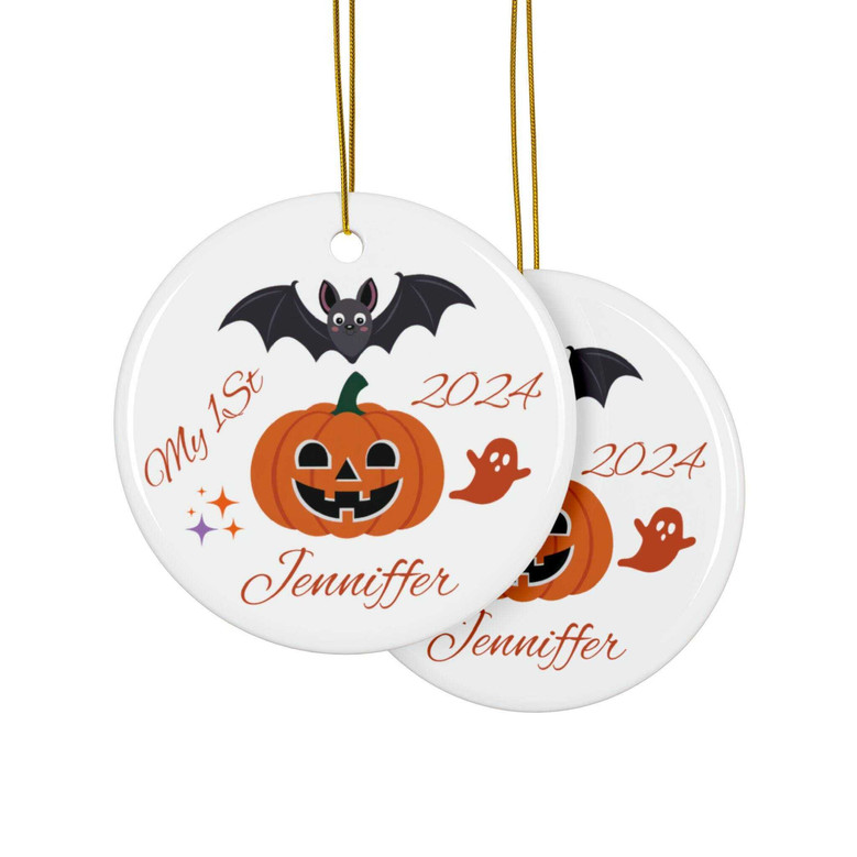 Personalized First Halloween 2024 3-Inch Ornament - Custom Name For Baby's First Holiday Keepsake