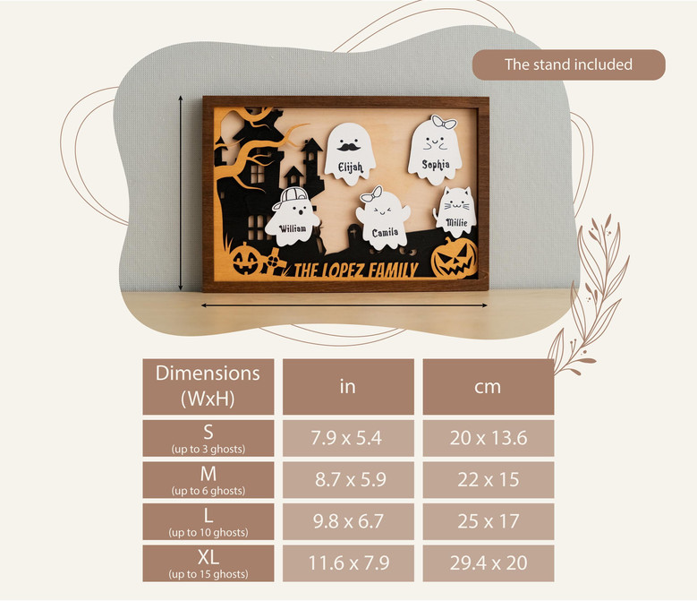Cute Halloween Decor: Personalized Ghost Family Wood Sign For Spooky Seasonal Touch