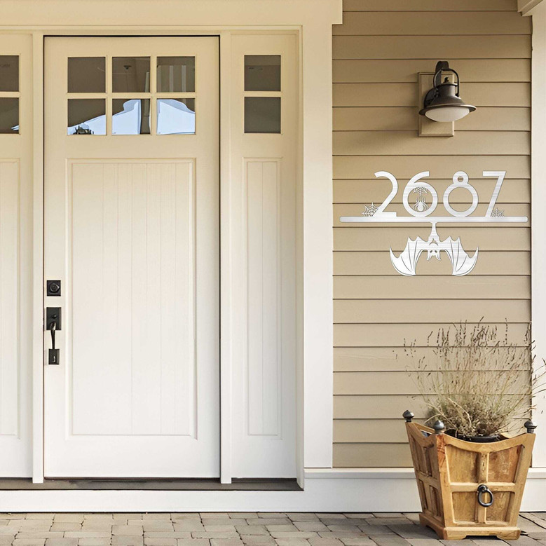 Personalized Halloween Address Metal Sign - Fall Decor Gift For Entryway And Front Door