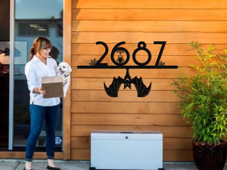 Personalized Halloween Address Metal Sign - Fall Decor Gift For Entryway And Front Door