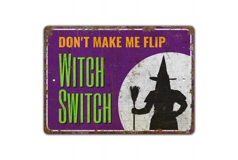 Rustic Halloween Witches Metal Sign For Spooky Decor